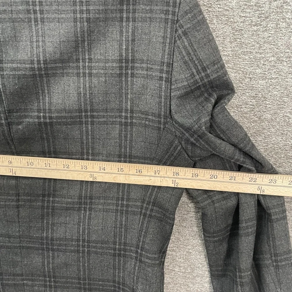 John Varvatos U.S.A. Blazer Mens 36R Gray Plaid Stretch Sport Coat Jacket Casual